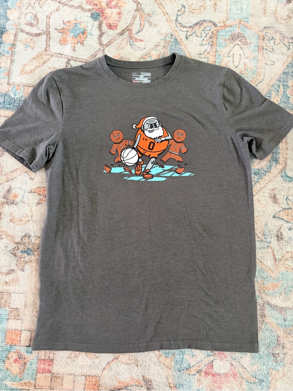 Under Armour youth Christmas Santa gingerbread men Basketball shirt